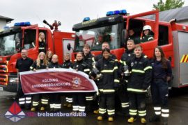 Unge Brandmænd Fra Kolding Ungdomsbrandkorps På Besøg I Vamdrup.