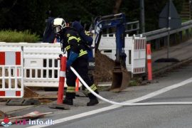 23. Jul. 2025 – Brud På Gasledning På Jernbanegade I Vamdrup.